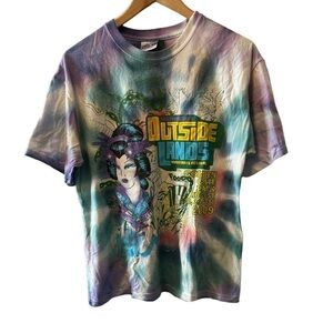 MENS Tie Dye Festival Concert Graphic Print Short Sleeve Cotton Tee Shirt M